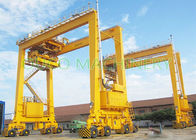 Ouco Rail Mounted Mobile Spreader Lifting Machine In Yellow , Stable And Reliable