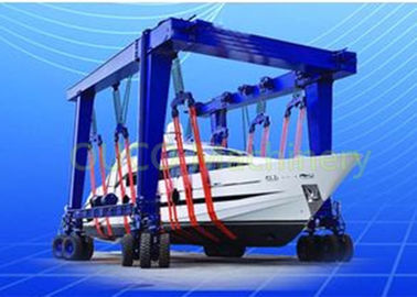 Heavy Yacht Mobile Harbour Crane , Blue Color Seaport Crane Steel Structure